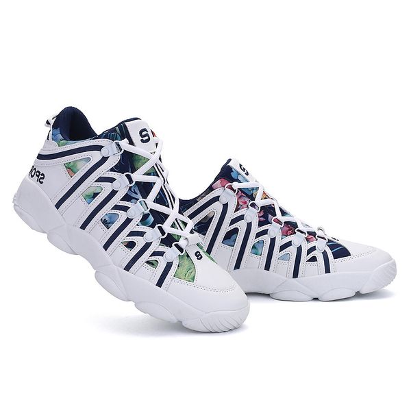 

cross-border men women trainers sport size running shoes high-men's four seasons casual sneakers white thick sole shoe couples code: 35, White;red