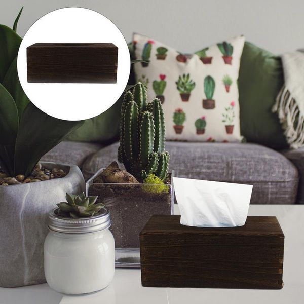 

tissue boxes & napkins 1pc simple deskbox decorative natural wooden