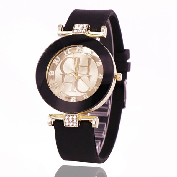 

watch silicone quartz women's candy color fashion diamond men's and, Slivery;brown