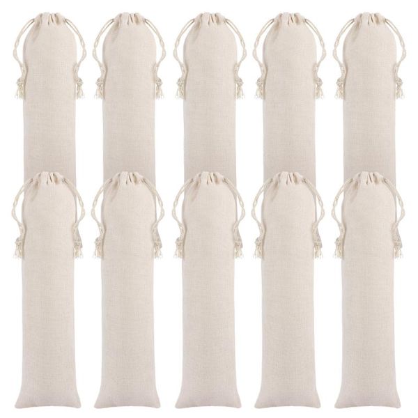 

hanging baskets onzon 10 pcs cotton and linen pouch bag straw carrying case for stainless steel drinking straws cutlery fork spoon storage