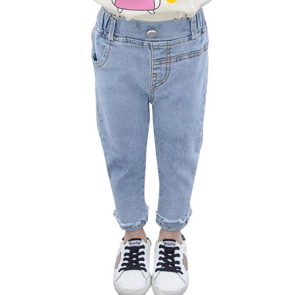 

girls jeans toddler baby girl child solid color kids casual style children's clothes, Blue