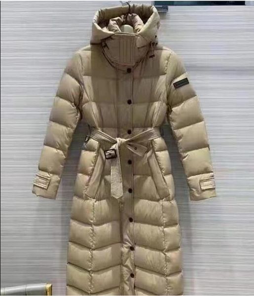 

women's long down jacket winter leisure brand new warm hooded zipper slim hat detachable jacket, Black