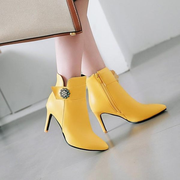 

boots plus size 9 10 11-17 women shoes ankle for ladies hydraulic drill side zipper, Black