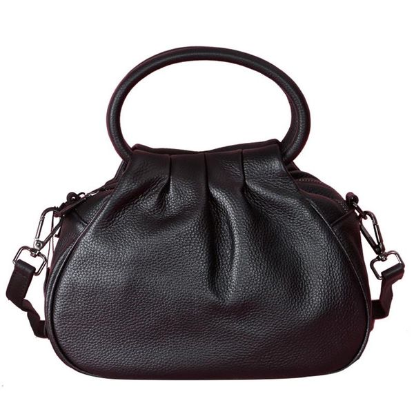 

evening bags elegant soft leather circle ring hand bag dumpling luxury handbags ruched design daily pouch small female crossbody cowhide