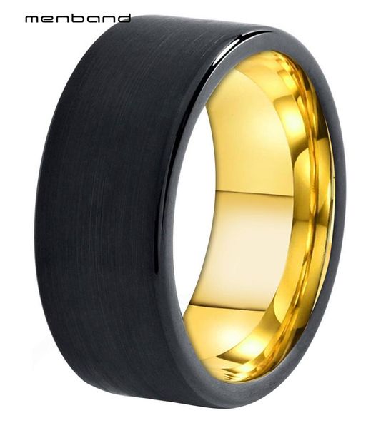 

wedding rings yellow gold ring black tungsten carbide for men and women width 8mm box available, Slivery;golden