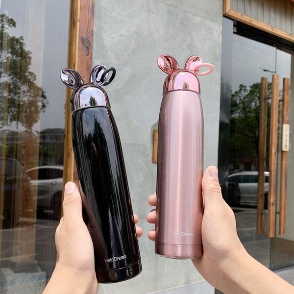 

water bottles xw creative tu wang gradient color insulated cup korean-style cartoon portable men and women students couples gift shui bei zi