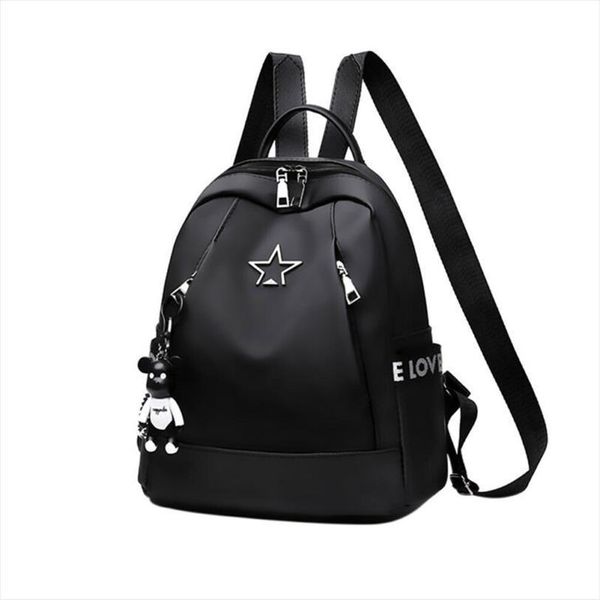 

women small backpack portable travel oxford shoulder bag for lady girls black fashion gifts