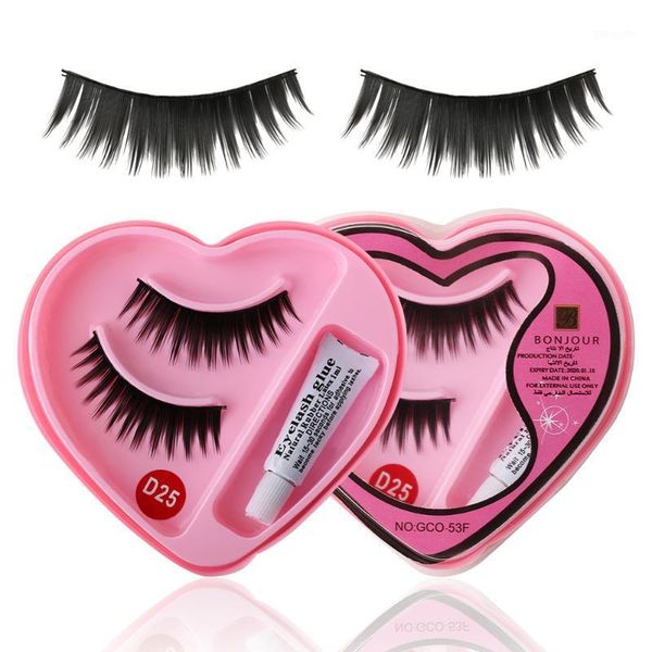 

pair charming thick long false eyelashes& eyelashes glue beauty makeup tools sale1