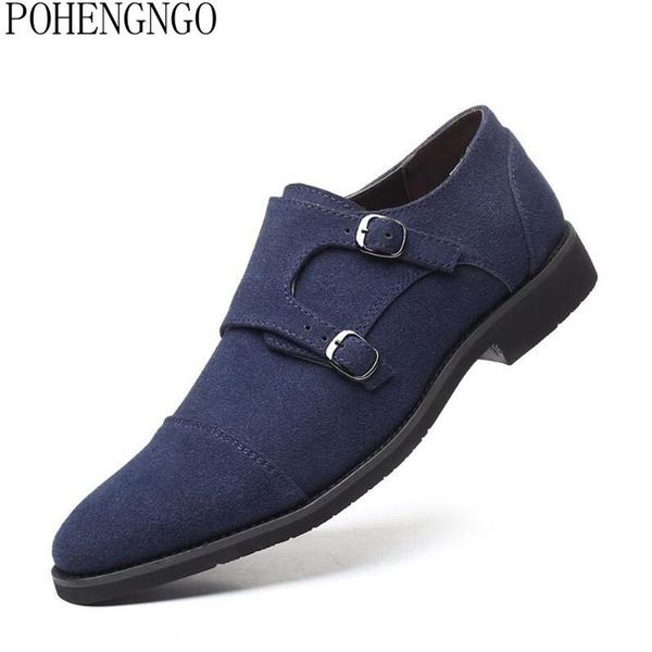 

dress shoes 2021 belt buckle men's wedding formal business casual men christmas party size 38-48, Black
