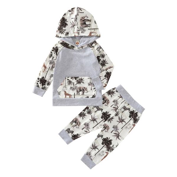 

clothing sets 2pcs fashion spring autumn born baby girl boy animal print hoodies sweatshirt long pants clothes outfit set 0-36m, White