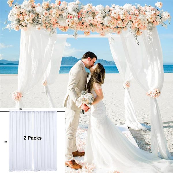 

party decoration 2 packs 5ft x 7ft fabric wedding ceremony arch drapery panel backdrop curtain stage background po booth decorations