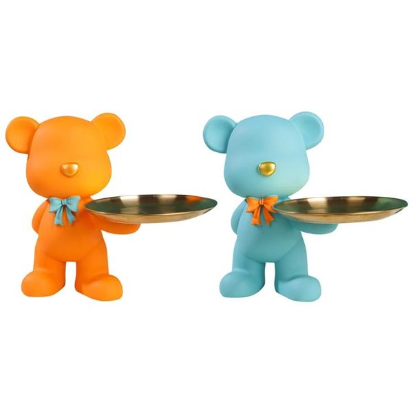 

kitchen storage & organization home room decor resin figurine miniature cute bear decoration crafts jewelry tray snack