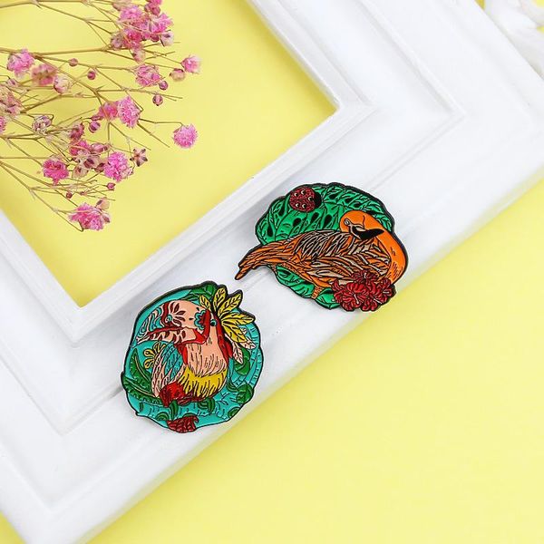 

pins, brooches xcmrysp flower plants badge brooch personality metal enamel lapel pin backpack clothes fashion jewelry gift for man, Gray