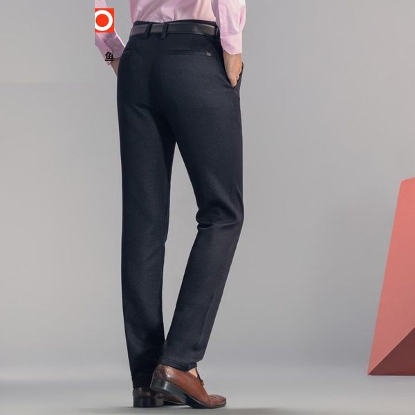 

men's pants dzys business casual slim fashion for men male, Black