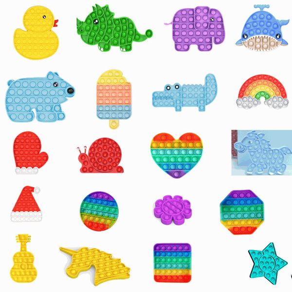 

in stock push fidget toy colorful abs sensory toys rainbow bubble anxiety stress relief stuff for kids children 14 colors