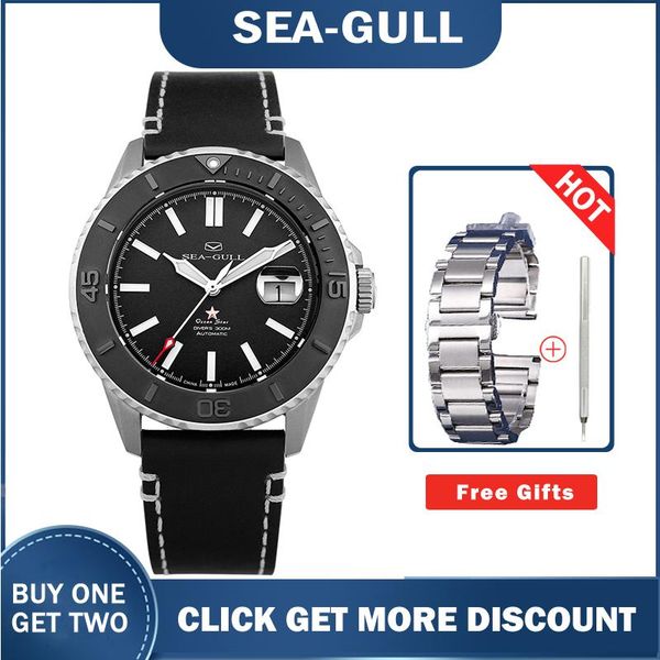 

wristwatches seagull watches 2021 ocean star automatic mechanical 300m waterproof diving sport watch for men 419.22.1207, Slivery;brown
