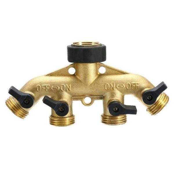 

3/4 inch brass 4 way hose pipe splitter nozzle tap connectors garden irrigation watering equipments