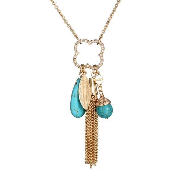 

jshine fashion european & american long pendant leaf tassel necklace collares bijoux collier femme necklaces wholesale, Silver