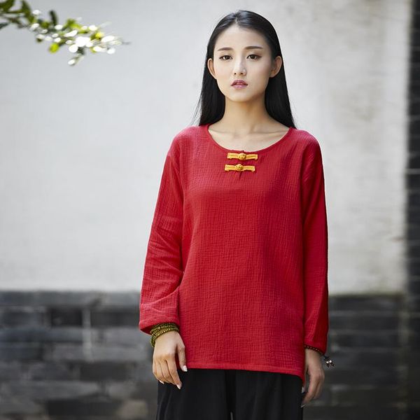 

women's blouses & shirts plus size women autumn casual long sleeve button solid loose lady cotton linen blouse 4xl 5xl 6xl, White