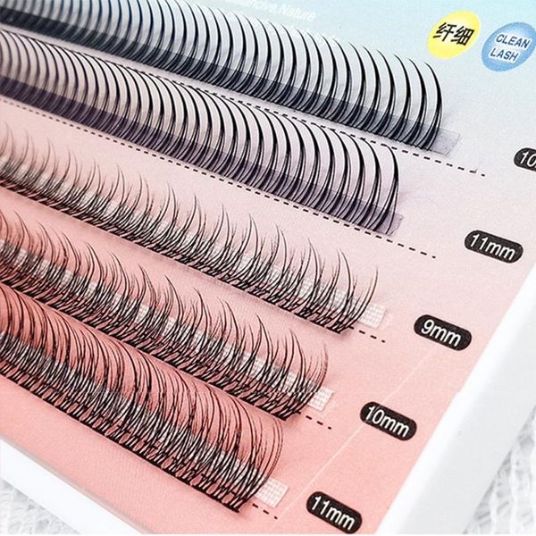 

false eyelashes 5rows c curl 0.7mm 9-11mm premade individual a shape &volume clusters lashes natural long luffy eyelash eye makeup too