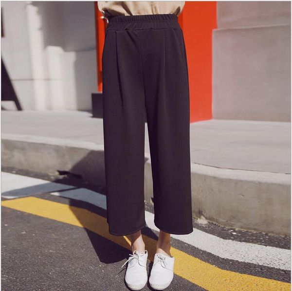 

women's pants & capris 2021 loose plus size casual trousers wide leg female ankle length women harem 5 colors, Black;white