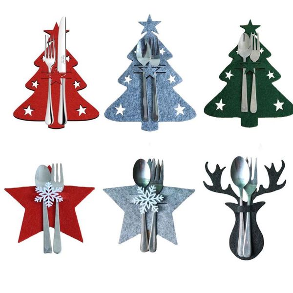 

christmas decorations 4pcs knife fork cutlery holder bag tableware organizer merry home decoration 2022 year navidad