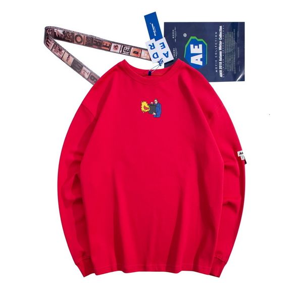 

2021 ader arrivals cartoon printing crewneck hiphop oversize adererror pullover men women couple 100% cotton sweatshirt, Black