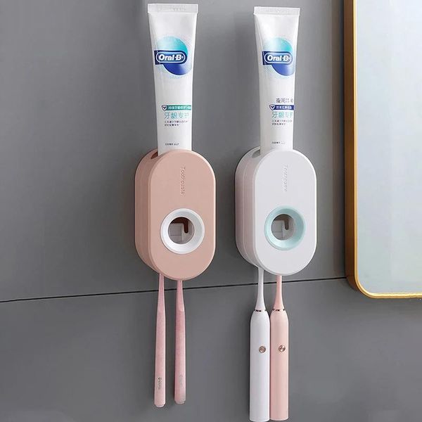 

toothbrush holders toothpaste squeezers adhesive automatic wall-mounted holder rack wall suction dispenser