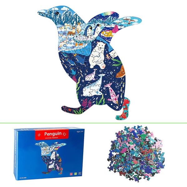 

3Pieces/LotDIY Wooden Puzzle Irregular Three-dimensional Animal 3D Puzzles Toys Adult Teens Animal Shaped Wooden Puzzle Toys Gifts For Kid