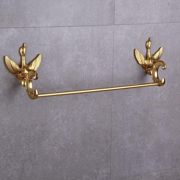 

crystal gold swan single towel bar wall mounted hangger 60cm luxury solid brass bathroom accessories set a ats880 racks