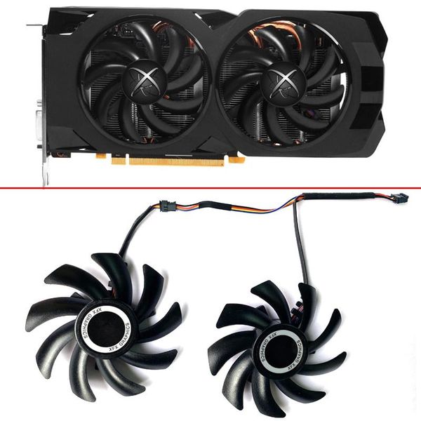 

fans & coolings 2pcs 85mm fdc10h12s9-c 4pin rx 480/470 graphics cooler fan for xfx r9 390/390g rx480 rx470 285 video card cooling