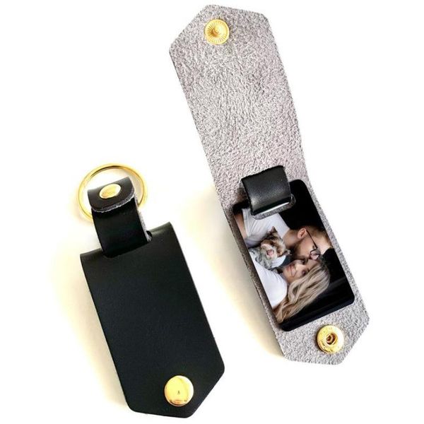 2021 DIY Sublimation Transfer Foto Aufkleber Schlüsselanhänger Geschenke für Frauen Leder Aluminium Legierung Auto Schlüssel Anhänger Geschenk