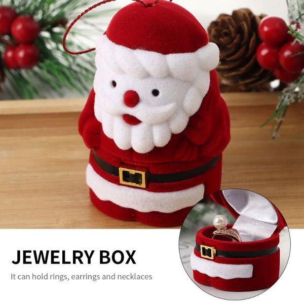 

jewelry pouches, bags gift functional ring box display holder santa claus container package, Pink;blue