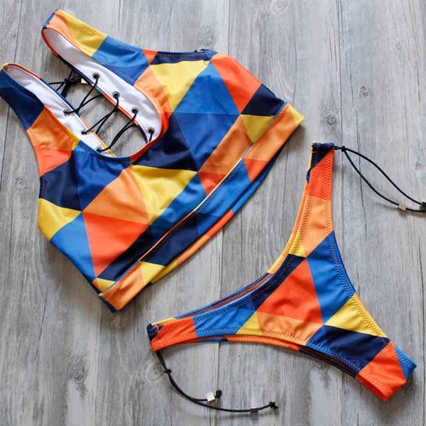 

2021 african print thong bikini women swimwear push up bikini set two pieces swimsuit female biquini bandage bathing suiting