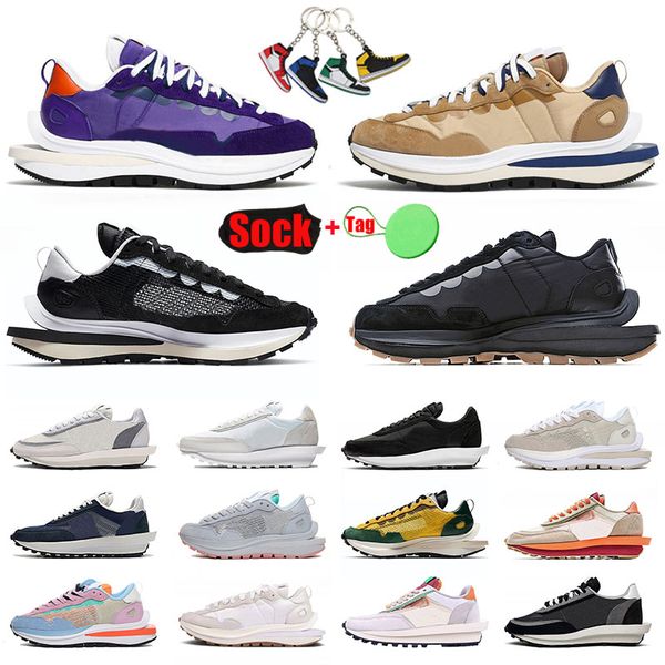 

men women vaporwaffle pegasus running shoes chunky sneakers dark iris sesame blue void sports ldwaffle ldv waffle black white trainers outdo