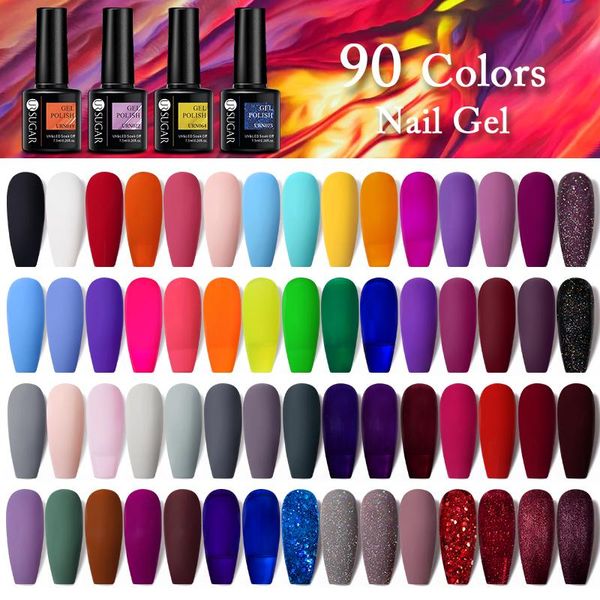 

nail gel ur sugar 90 colors matte effect polish soak off uv art semi-permanent varnish winter, Red;pink