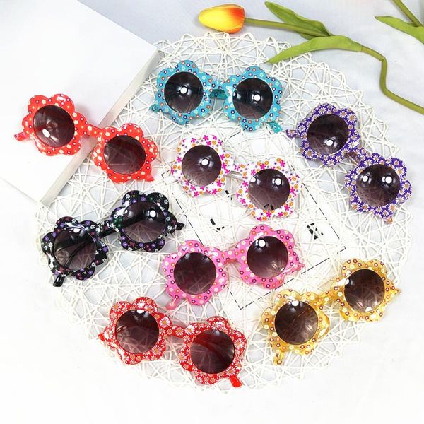 

party masks kids sunglasses cute flower shaped with uv protection round lens