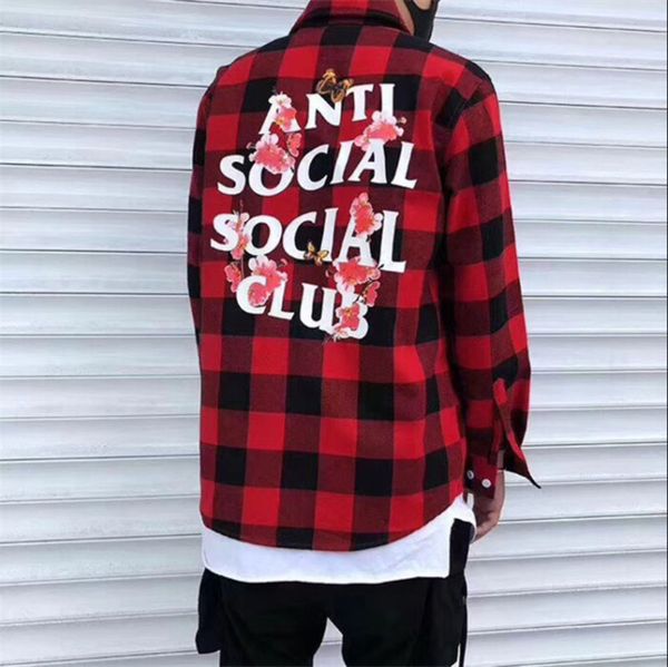 

designer fashion foundation 2021 red check printed shirt flannel mens hip hop, White;black