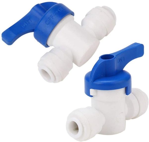 

watering equipments 2 pcs 6mm slip lock quick-connect ball valve through switch 1/4 inch joint reveser osmosis aquarium fittings