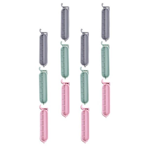 

bag clips 12 pcs sealing clip food snack tea for home (random color)