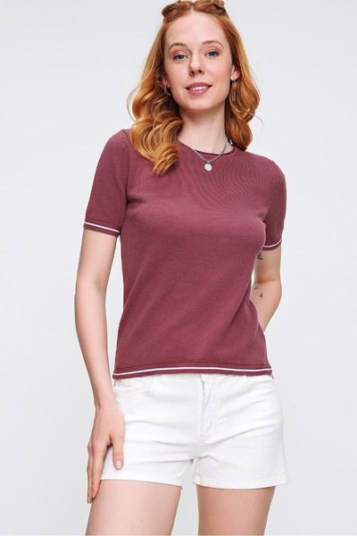 

women's blouses & shirts roll-neck textured casual knitwear t-shirt summer season modern 0-neck short sleeve stripe detail sports, White