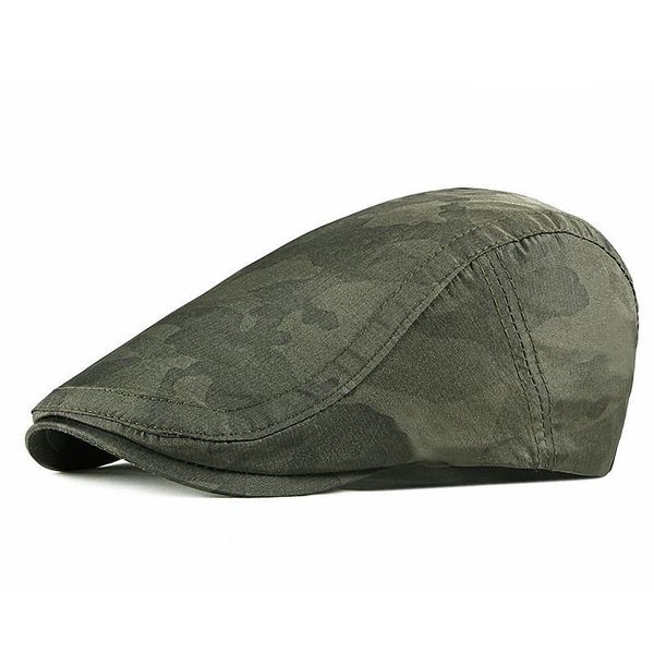 

berets cotton spring summer camouflage beret hats sboy caps flat peaked cap men and women 65, Blue;gray