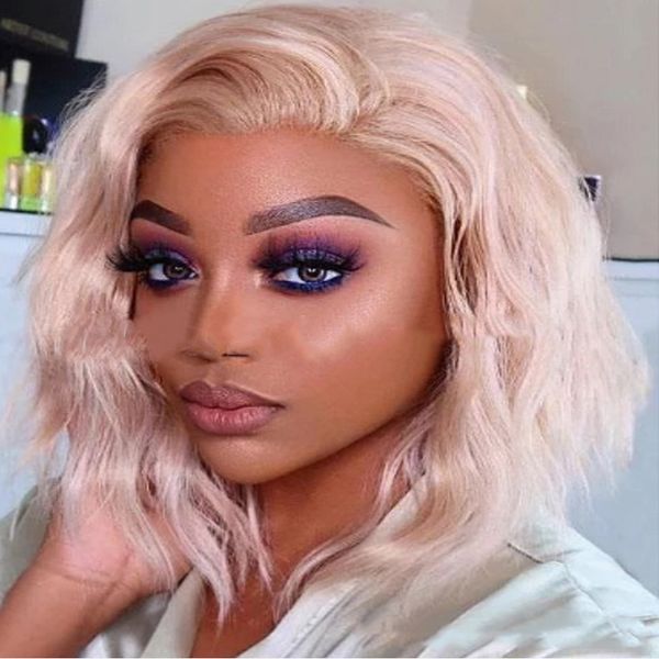 

short synthetic hair wigs for women pink natural water wave bob heat resistant wigfactory direct, Black