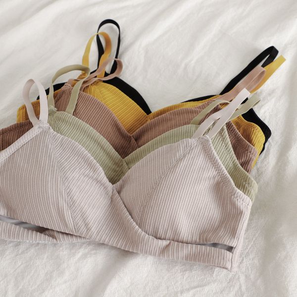 

bras french bralette underwear bra pad sports girl triangle cup thin you me her small, Red;black
