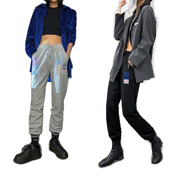 

women's drawstring cotton sports trousers running joggers sweat pants, Black;blue