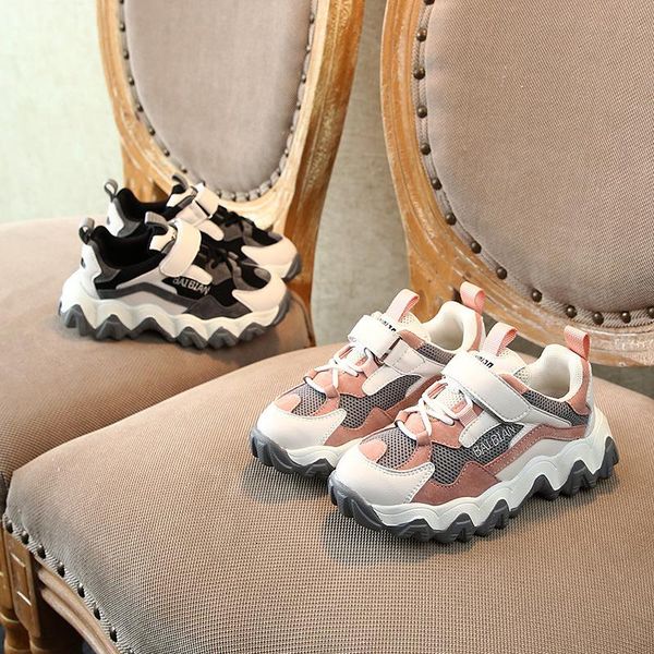 

children's sports shoes spring 2021 men's and women's fashion breathable running sneakers, Black;red