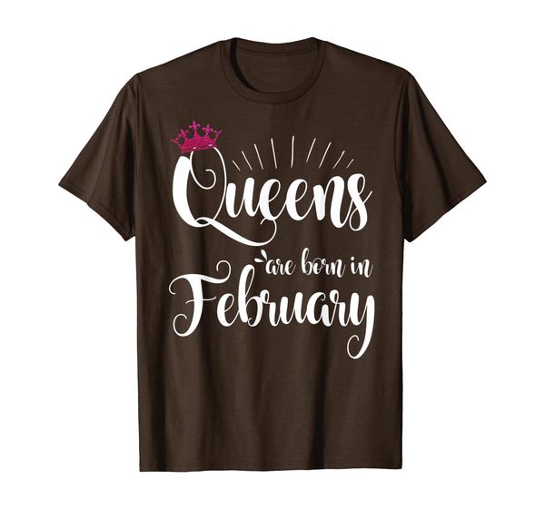 

queens are born in february t-shirt gift, White;black