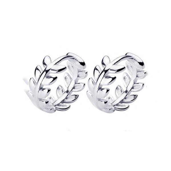 

hoop & huggie jazaz real 925 sterling silver geometric plant round earrings for fashion women party fine jewelry minimalist accessories, Golden;silver