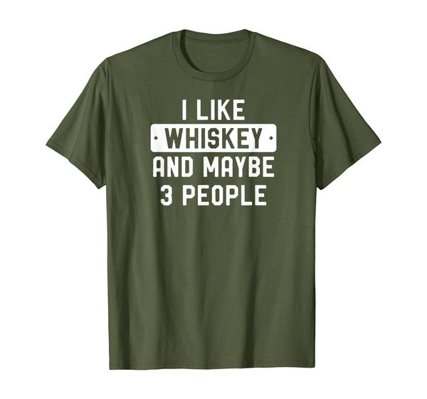 

i like whiskey and maybe 3 people t-shirt, White;black