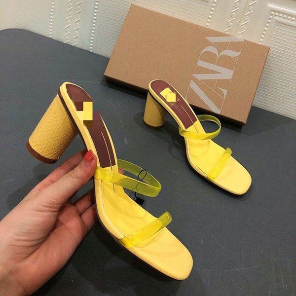 

dress shoes brcchenxi summer 2021 pvc women slippers high thick heel lady's slide sandals belt for zapatos mujer, Black